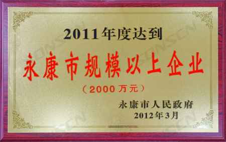2011 Yongkang City Enterprise with An Annual Turnover Exceeding 20 Million RMB